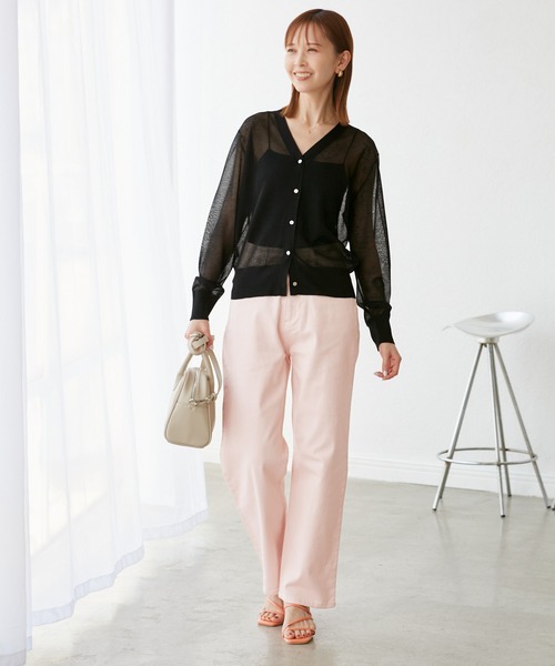 ROPE' PICNIC（ロペピクニック）の「LEVITAシアーニットカーディガン（カーディガン/ボレロ・レディース・ブラック/ライトグレー/その他2/ベージュ・38）」の13枚目の写真