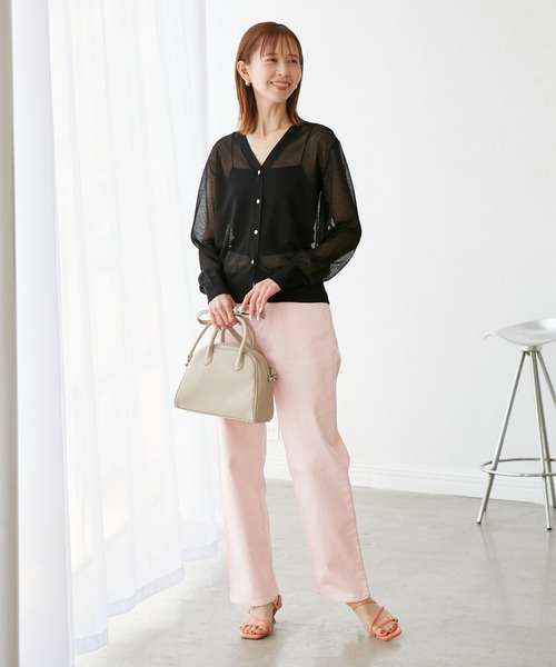 ROPE' PICNIC（ロペピクニック）の「LEVITAシアーニットカーディガン（カーディガン/ボレロ・レディース・ブラック/ライトグレー/その他2/ベージュ・38）」の15枚目の写真