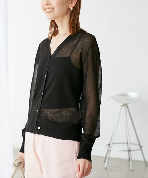 ROPE' PICNIC（ロペピクニック）の「LEVITAシアーニットカーディガン（カーディガン/ボレロ・レディース・ブラック/ライトグレー/その他2/ベージュ・38）」の16枚目の写真