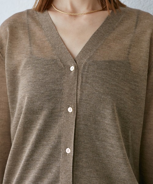 ROPE' PICNIC（ロペピクニック）の「LEVITAシアーニットカーディガン（カーディガン/ボレロ・レディース・ブラック/ライトグレー/その他2/ベージュ・38）」の20枚目の写真