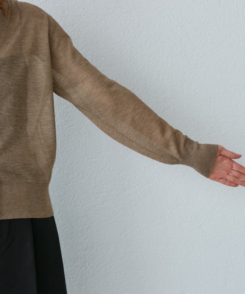 ROPE' PICNIC（ロペピクニック）の「LEVITAシアーニットカーディガン（カーディガン/ボレロ・レディース・ブラック/ライトグレー/その他2/ベージュ・38）」の21枚目の写真