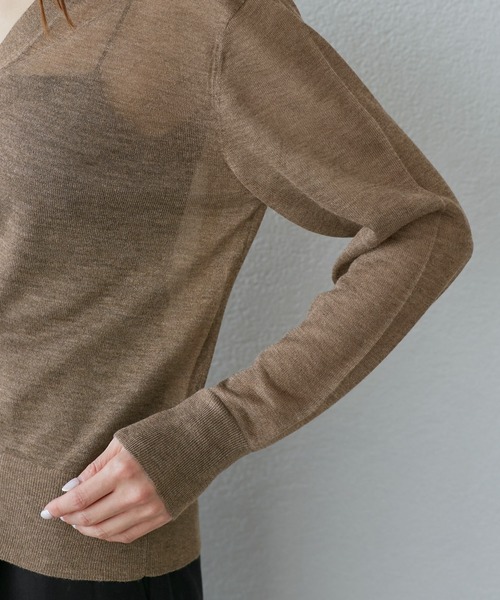 ROPE' PICNIC（ロペピクニック）の「LEVITAシアーニットカーディガン（カーディガン/ボレロ・レディース・ブラック/ライトグレー/その他2/ベージュ・38）」の22枚目の写真