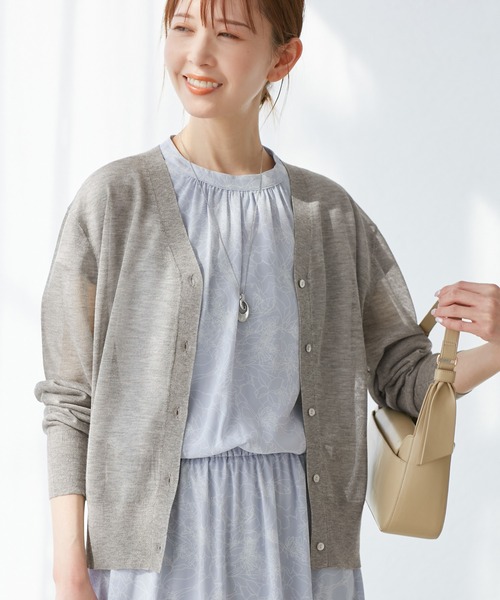 ROPE' PICNIC（ロペピクニック）の「LEVITAシアーニットカーディガン（カーディガン/ボレロ・レディース・ブラック/ライトグレー/その他2/ベージュ・38）」の7枚目の写真