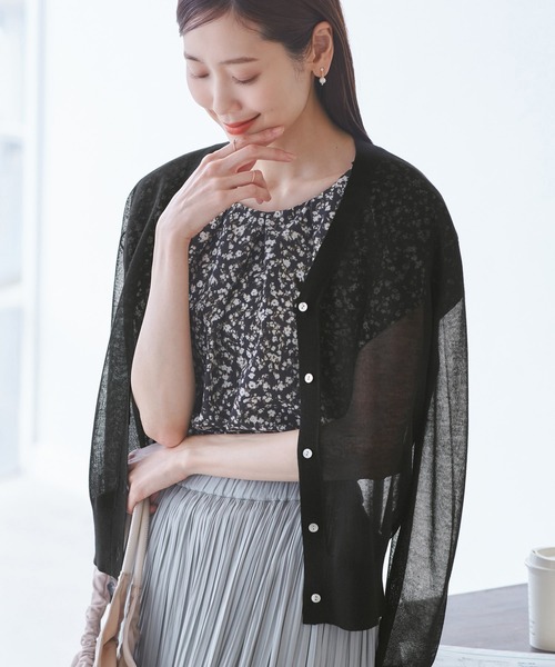 ROPE' PICNIC（ロペピクニック）の「LEVITAシアーニットカーディガン（カーディガン/ボレロ・レディース・ブラック/ライトグレー/その他2/ベージュ・38）」の10枚目の写真