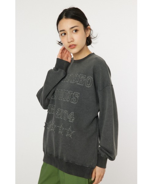 RODEO CROWNS WIDE BOWL(ロデオクラウンズワイドボウル)の「RCS加工パッチロゴスウェット(スウェット・レディース・イエロー/クリアレッド/チャコールグレー/ダークグリーン・FREE)」の6枚目の写真