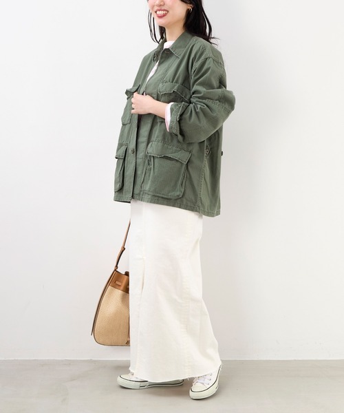 YANUK（ヤヌーク）の「【YANUK】スリットロングデニムスカート-ホワイトWHS（スカート・レディース・ホワイト・XS/S）」の4枚目の写真