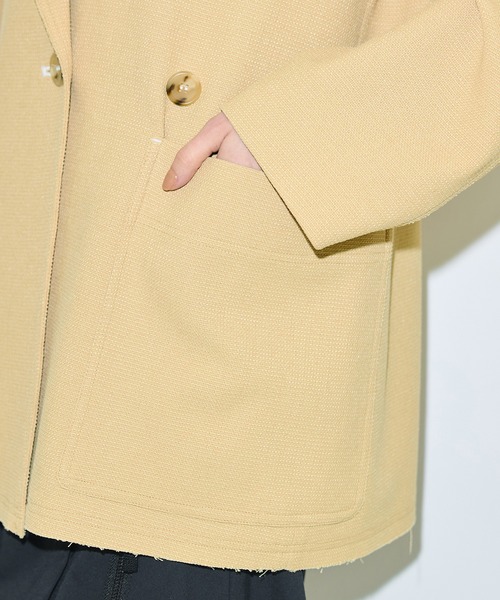 PUBLIC TOKYO（パブリックトウキョウ）の「ツイードオーバージャケット（テーラードジャケット・レディース・ベージュ/グレー・1/2）」の12枚目の写真