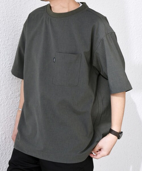 SHIPS any（シップス エニィ）の「SHIPS any:〈吸水速乾〉Rapidry スピンドル リラックス Tシャツ(セットアップ対応)◇（Tシャツ/カットソー・メンズ・ネイビー/ブラック/オリーブ/グレー/ダークグレー・SMALL/MEDIUM/LARGE）」の5枚目の写真