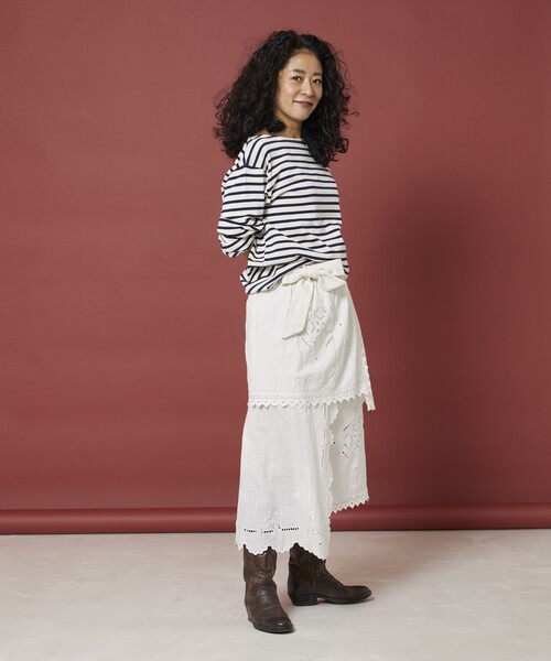 Freada（フリーダ）の「Freada/フリーダ レイヤー 刺繍 ラップスカート