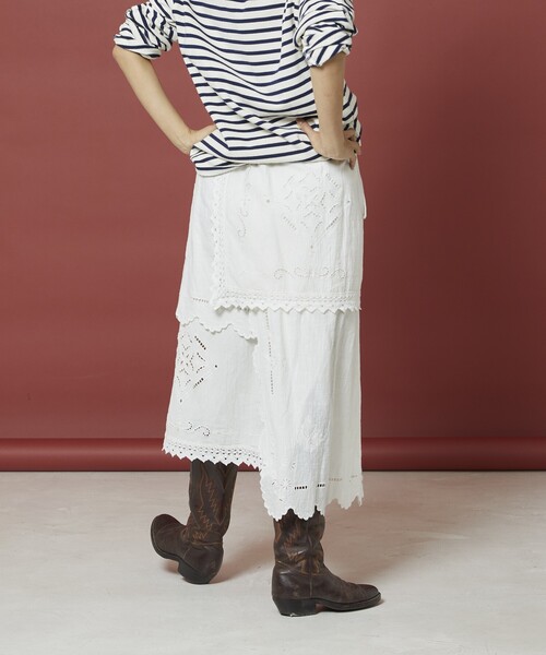 Freada（フリーダ）の「Freada/フリーダ レイヤー 刺繍 ラップスカート（スカート・レディース・ホワイト/ブラック・ONE SIZE）」の12枚目の写真