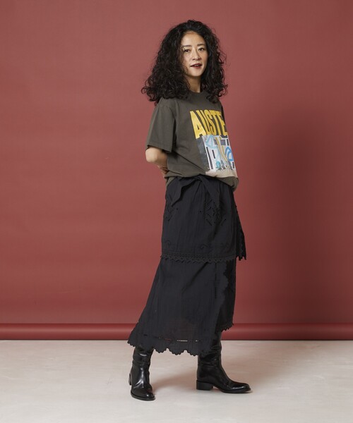 Freada（フリーダ）の「Freada/フリーダ レイヤー 刺繍 ラップスカート（スカート・レディース・ホワイト/ブラック・ONE SIZE）」の21枚目の写真