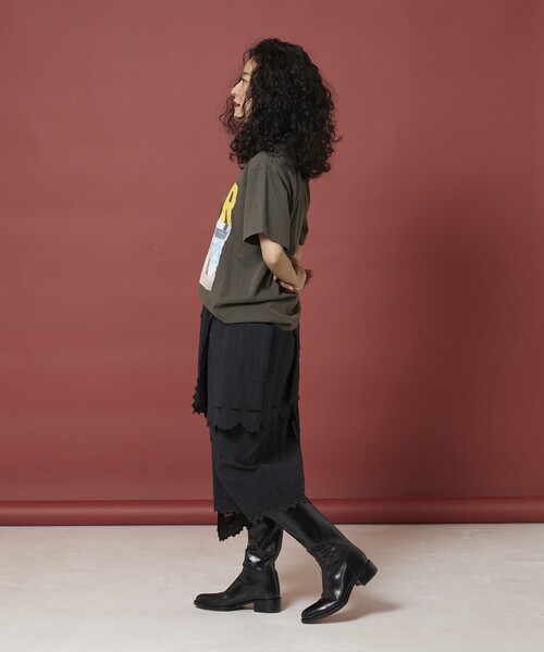 Freada（フリーダ）の「Freada/フリーダ レイヤー 刺繍 ラップスカート