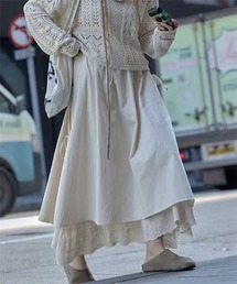 FREE STYLISTS（フリー スタイリスト）の「サイドリボン　裾綿レース　ロングスカート（スカート）」