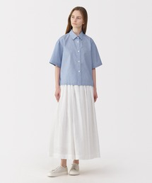 〔MUJI Labo〕婦人 ポプリン半袖シャツ