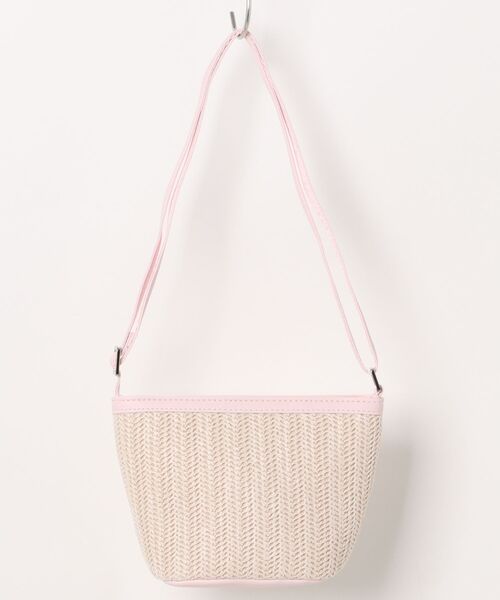 HAKKA KIDS（ハッカキッズ）の「リネンライクヘリンボーンショルダーバッグ（ショルダーバッグ・キッズ・ベージュ/ピンク・FREE）」の3枚目の写真