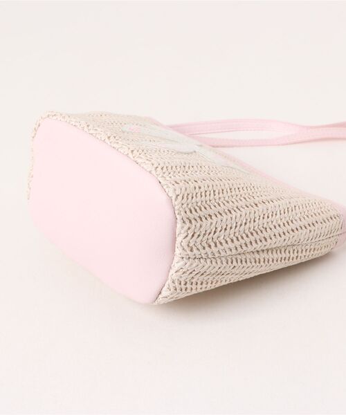 HAKKA KIDS（ハッカキッズ）の「リネンライクヘリンボーンショルダーバッグ（ショルダーバッグ・キッズ・ベージュ/ピンク・FREE）」の4枚目の写真