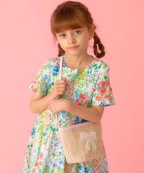 HAKKA KIDS（ハッカキッズ）の「リネンライクヘリンボーンショルダーバッグ（ショルダーバッグ・キッズ・ベージュ/ピンク・FREE）」の7枚目の写真