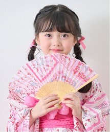 mezzo piano（メゾピアノ）の「紫陽花・いちごハンカチ柄　扇子　袋つき（扇子/うちわ・キッズ）」