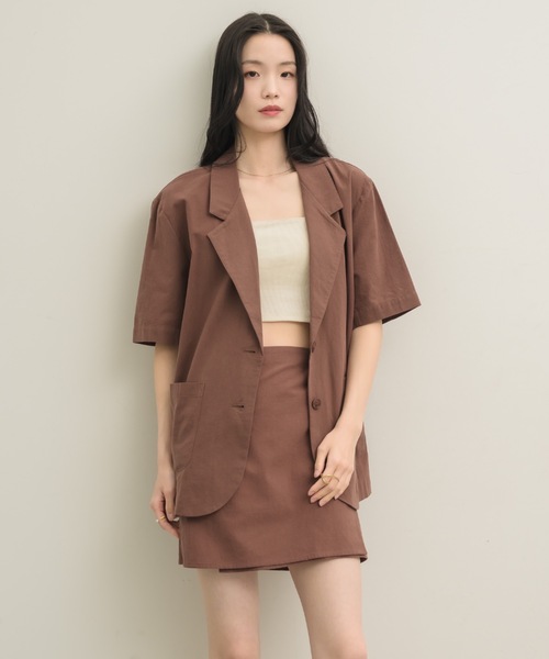 NEUNA（ヌナ）の「リネンライクラップミニ スカート（スカート・レディース・ブラック/ブラウン/アイボリー・FREE）」の13枚目の写真