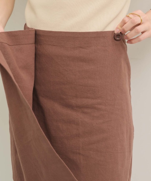 NEUNA（ヌナ）の「リネンライクラップミニ スカート（スカート・レディース・ブラック/ブラウン/アイボリー・FREE）」の17枚目の写真