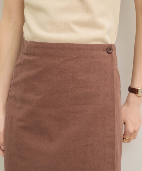 NEUNA（ヌナ）の「リネンライクラップミニ スカート（スカート・レディース・ブラック/ブラウン/アイボリー・FREE）」の16枚目の写真