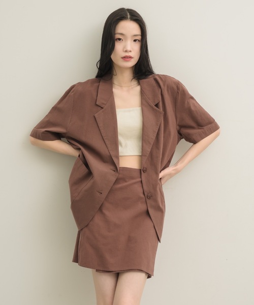 NEUNA（ヌナ）の「リネンライクラップミニ スカート（スカート・レディース・ブラック/ブラウン/アイボリー・FREE）」の12枚目の写真