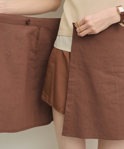 NEUNA（ヌナ）の「リネンライクラップミニ スカート（スカート・レディース・ブラック/ブラウン/アイボリー・FREE）」の11枚目の写真