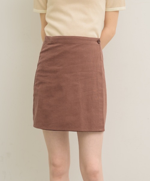 NEUNA（ヌナ）の「リネンライクラップミニ スカート（スカート・レディース・ブラック/ブラウン/アイボリー・FREE）」の19枚目の写真
