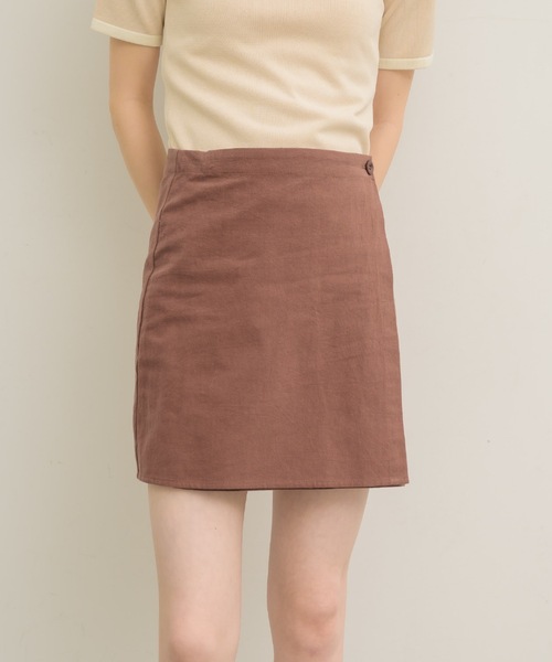 NEUNA（ヌナ）の「リネンライクラップミニ スカート（スカート・レディース・ブラック/ブラウン/アイボリー・FREE）」の21枚目の写真