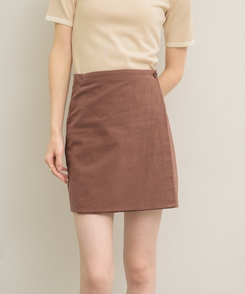 NEUNA（ヌナ）の「リネンライクラップミニ スカート（スカート・レディース・ブラック/ブラウン/アイボリー・FREE）」の18枚目の写真