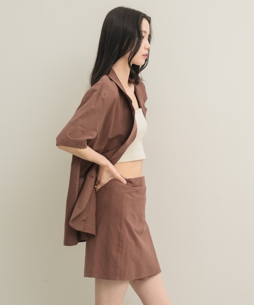 NEUNA（ヌナ）の「リネンライクラップミニ スカート（スカート・レディース・ブラック/ブラウン/アイボリー・FREE）」の15枚目の写真
