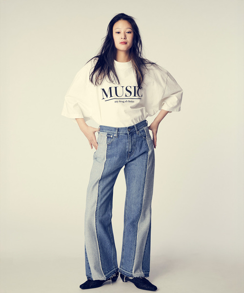 is-ness（イズネス）の「ISNESS MUSIC / イズネス ミュージック MUSIC MY DRAG T-SHIRT（Tシャツ/カットソー・メンズ・ホワイト/ブラック・LARGE/MEDIUM）」の3枚目の写真