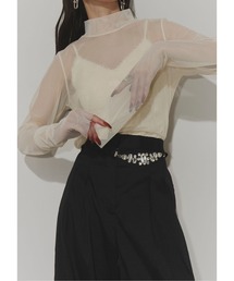 Sheer long sleeve top