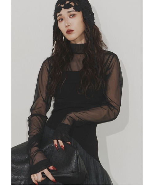 Sheer long sleeve top（Tシャツ/カットソー）｜Chris TROIS.（クリス