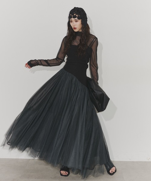 Chris TROIS.(クリストロワ)の「Sheer long sleeve top(Tシャツ/カットソー・レディース・ピンク/アイボリー/ブラック/ブルー・FREE)」の5枚目の写真