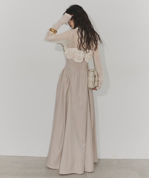 Chris TROIS.(クリストロワ)の「Sheer long sleeve top(Tシャツ/カットソー・レディース・ピンク/アイボリー/ブラック/ブルー・FREE)」の12枚目の写真