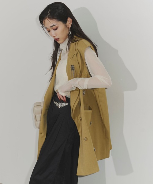 Chris TROIS.(クリストロワ)の「Sheer long sleeve top(Tシャツ/カットソー・レディース・ピンク/アイボリー/ブラック/ブルー・FREE)」の19枚目の写真
