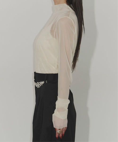 Chris TROIS.(クリストロワ)の「Sheer long sleeve top(Tシャツ/カットソー・レディース・ピンク/アイボリー/ブラック/ブルー・FREE)」の9枚目の写真