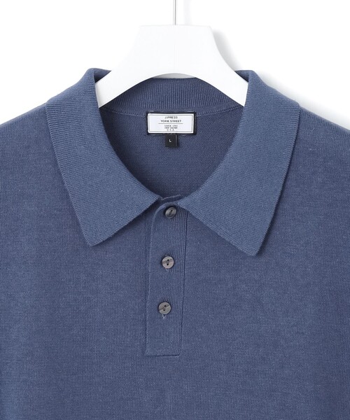 J.PRESS YORK STREET(ジェイプレスヨークストリート)の「【UNISEX】ニットポロシャツ(ポロシャツ・メンズ・ライトグレー系/ネイビー系/ダルブルー系/オレンジ系・SMALL/MEDIUM/LARGE)」の6枚目の写真
