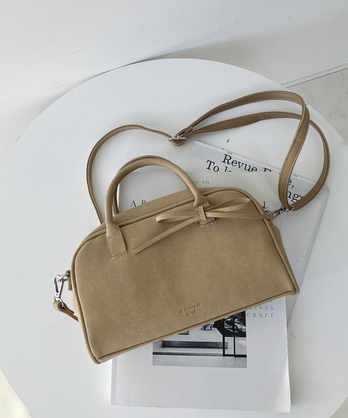 AS KNOW AS plus（アズノゥアズプラス）の「◇フェイクレザー 2WAY リボンミニボストンバッグ（ボストンバッグ・レディース・ブラウン/レッド/アイボリー/ブラック/シルバー/ベージュ系その他・FREE）」の5枚目の写真