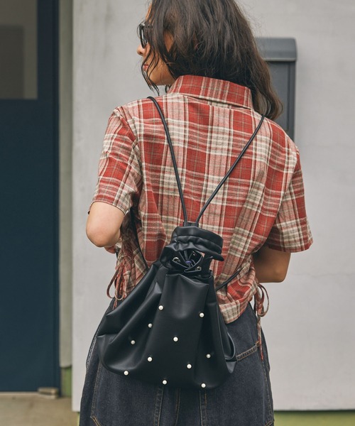 カヌ×MONO-MART LADY'S】3WAY パール付き バケット ハンドバッグ