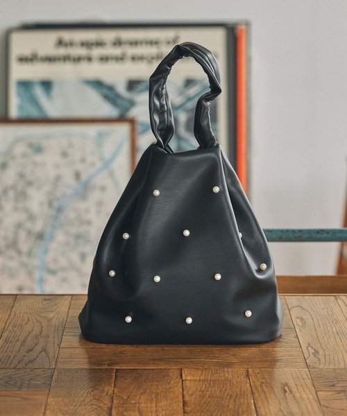 カヌ×MONO-MART LADY'S】3WAY パール付き バケット ハンドバッグ