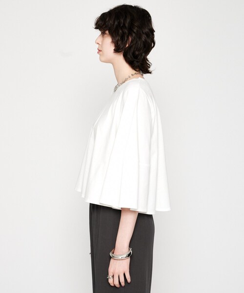 cloenc（クロエンス）の「【マシンウォッシュ】フレアTシャツ（Tシャツ/カットソー・レディース・ブラック/ホワイト/ピンク/ブラウン系その他・02）」の6枚目の写真