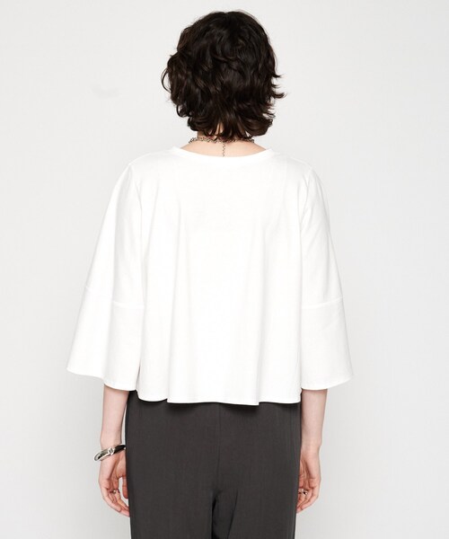 cloenc（クロエンス）の「【マシンウォッシュ】フレアTシャツ（Tシャツ/カットソー・レディース・ブラック/ホワイト/ピンク/ブラウン系その他・02）」の7枚目の写真