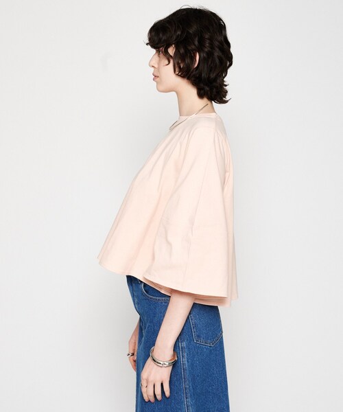 cloenc（クロエンス）の「【マシンウォッシュ】フレアTシャツ（Tシャツ/カットソー・レディース・ブラック/ホワイト/ピンク/ブラウン系その他・02）」の10枚目の写真