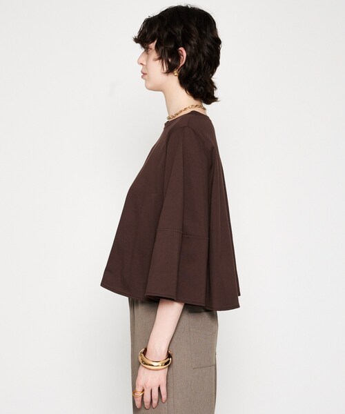 cloenc（クロエンス）の「【マシンウォッシュ】フレアTシャツ（Tシャツ/カットソー・レディース・ブラック/ホワイト/ピンク/ブラウン系その他・02）」の14枚目の写真