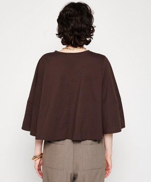 cloenc（クロエンス）の「【マシンウォッシュ】フレアTシャツ（Tシャツ/カットソー・レディース・ブラック/ホワイト/ピンク/ブラウン系その他・02）」の15枚目の写真