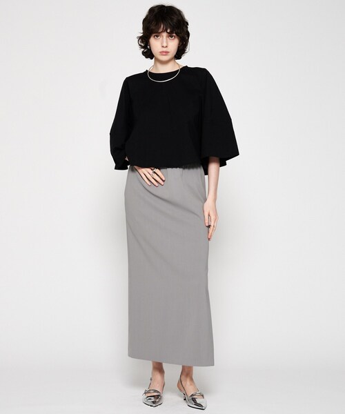 cloenc（クロエンス）の「【マシンウォッシュ】フレアTシャツ（Tシャツ/カットソー・レディース・ブラック/ホワイト/ピンク/ブラウン系その他・02）」の18枚目の写真