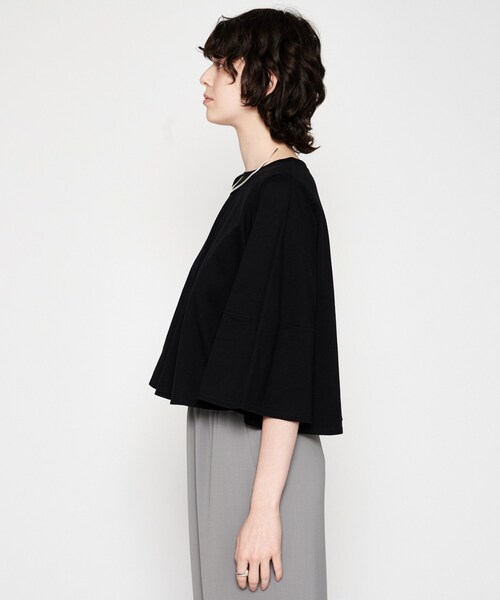 cloenc（クロエンス）の「【マシンウォッシュ】フレアTシャツ（Tシャツ/カットソー・レディース・ブラック/ホワイト/ピンク/ブラウン系その他・02）」の19枚目の写真