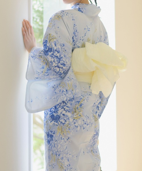 Rebloom（リブルーム Rebloom Reb loom）の「【1人で着られる浴衣4点セット】浴衣・兵児帯・腰紐2本《夏花浴衣》（浴衣・レディース・ブルー系1/ブルー系2/グレー系/ネイビー系/ブルー系3/ブラック系/ホワイト系1/ホワイト系2・FREE）」の7枚目の写真